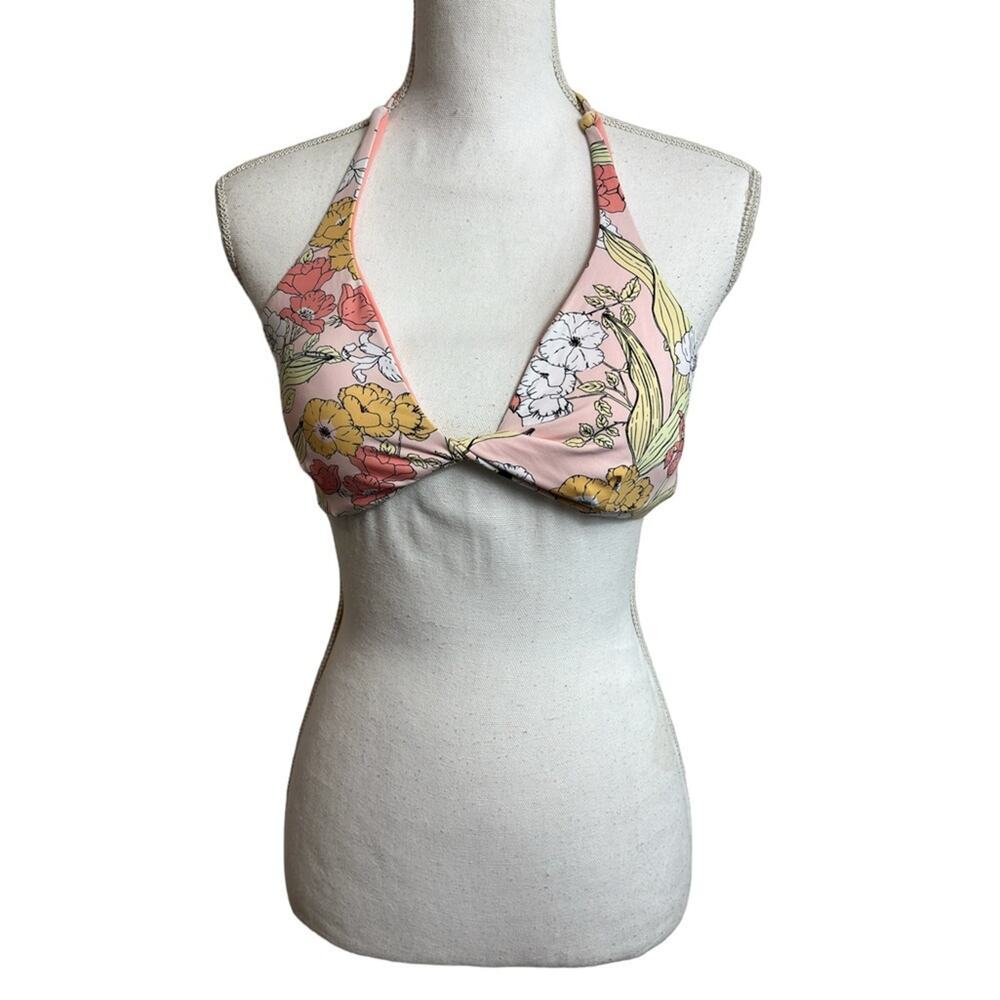 DIPPIN' DAISY'S WOMEN FLORAL PRINT BIKINI TOP SIZE LARGE BRAND NEW WITH TAGS
